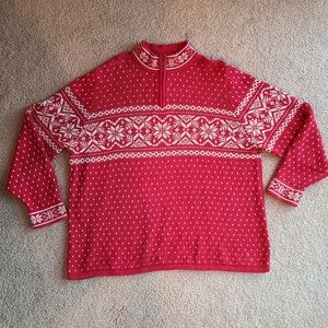 Land's End Fair Isle 1/4 Zip Sweater